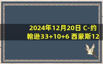 2024年12月20日 C-约翰逊33+10+6 西蒙斯12+7 阿巴基20分 篮网送猛龙6连败